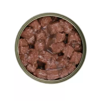 Comida húmeda para gatos TufTuf trozos de carne en salsa con ternera 415 g — alimento completo para gatos adultos, 81,5 % de humedad