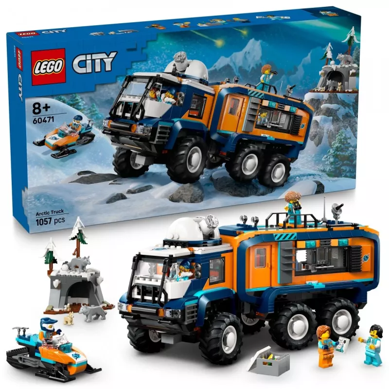 LEGO City Camión de expedición al Ártico 60471 – set de juego de 1064 piezas con 4 minifiguras, laboratorio móvil, para niños a partir de 8 años