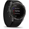 Reloj inteligente Garmin Enduro 2 Sapphire Solar 35 mm, pantalla táctil MIP de 1,4" 280 x 280, 32 GB, GPS, Wi-Fi, caja de titanio DLC Carbon Grey, correa negra