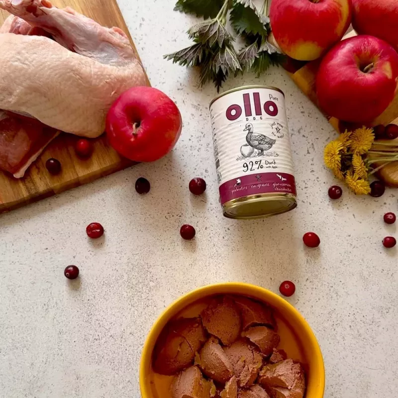 OLLO Pure Duck con manzana - comida húmeda para perros - 400 g