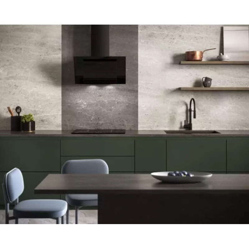 Campana extractora de pared vertical Eco Duo Glas negra