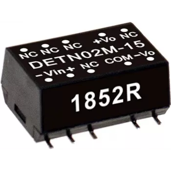 Convertidor DC‑DC Mean Well DETN02L-05, 2 W, entrada 4,5–5,5 V, salida 200 mA, 10,9×15,2×7,1 mm