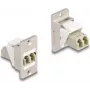 Módulo Keystone DeLOCK para montaje en panel, fibra óptica LC dúplex conector hembra-conector hembra, cónico, beige plata blanco