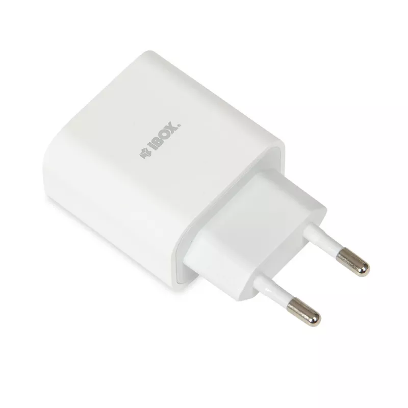 Cargador rápido USB Type-C de interior IBOX C-37, 20W, USB‑C PD 3.0, salida 3 A, blanco