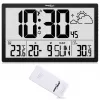Reloj de pared GreenBlue GB218 — LCD extragrande, estación meteorológica, temperaturas interior/exterior, indicación de fecha