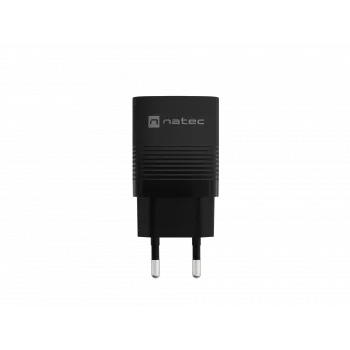 Cargador con cable para dispositivos móviles NATEC NUC-2141, 30W, USB-C PD 3.0 + USB-A QC 3.0, 110–240V, negro