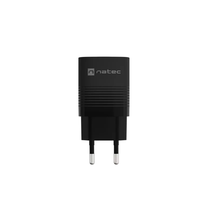 Cargador con cable para dispositivos móviles NATEC NUC-2141, 30W, USB-C PD 3.0 + USB-A QC 3.0, 110–240V, negro