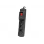 Armac Multi M3 regleta con protección contra sobretensiones, 3 tomas, 3 m, negra
