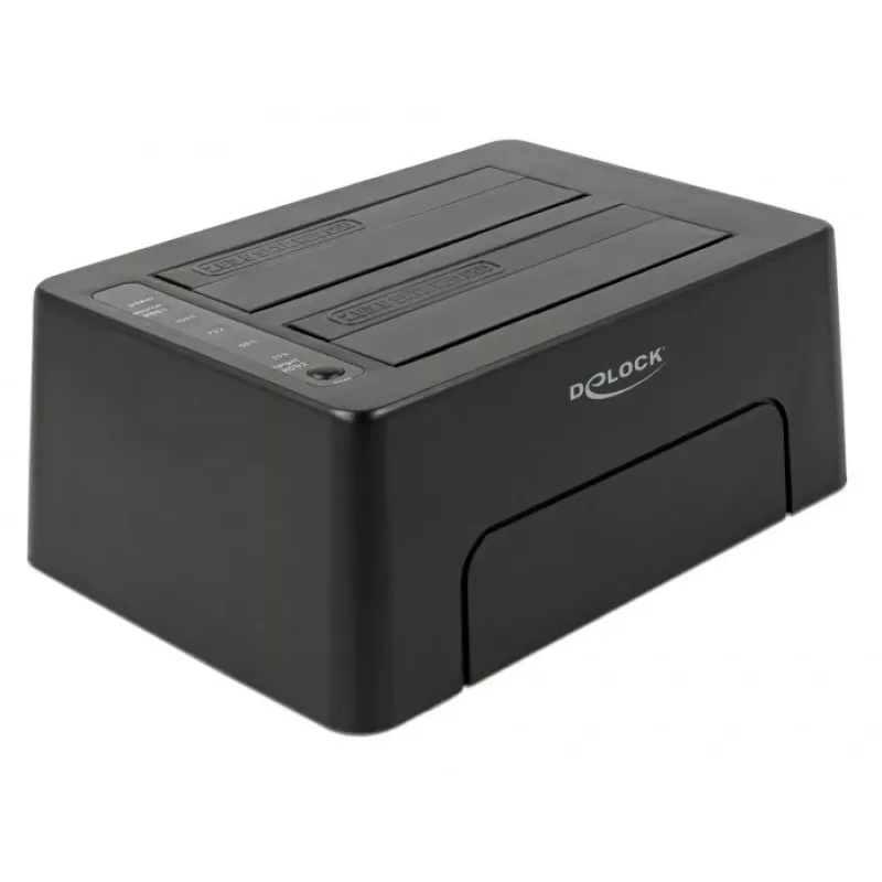 DeLOCK - base de acoplamiento para HDD con 2 bahías - SATA 6Gb/s - 6 Gbit/s - USB 3.1 (Gen 2) - negro (63957)
