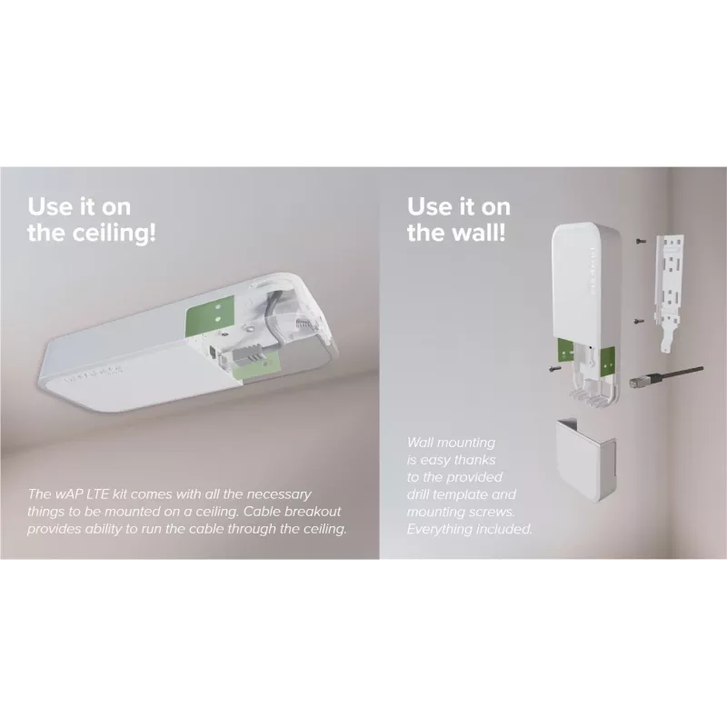 Punto de acceso inalámbrico MikroTik wAP LTE kit 2024 — 2,4 GHz, 300 Mbps, IP54, PoE, ranura SIM