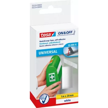 Cierre de velcro TESA 55224-00003 blanco 20 mm x 1000 mm