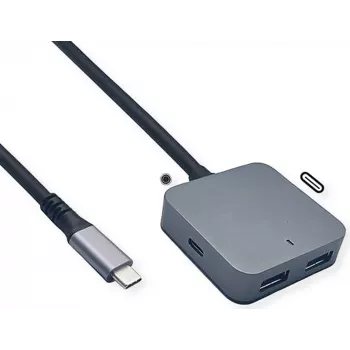 Hub USB VALUE 12.99.1126 – USB 3.2 Gen 2 (host Type-C) 4 puertos (2×A + 2×C) 10000 Mbit/s, negro