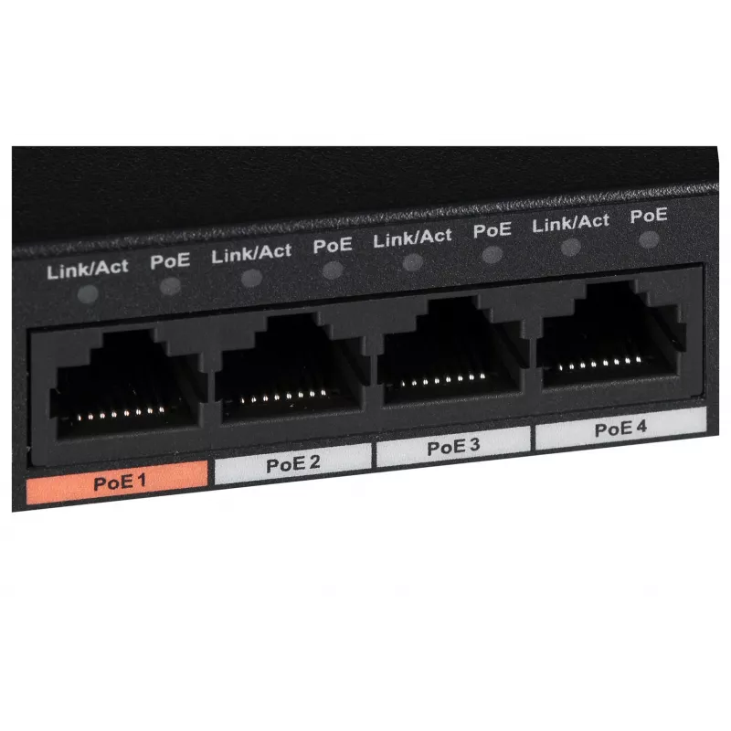 Dahua Technology PFS3006-4ET-60 Unmanaged L2 Fast Ethernet (10/100) Power over Ethernet (PoE) negro