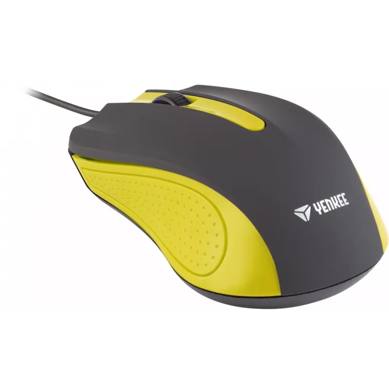 Ratón USB con cable, 3 botones, superficie engomada