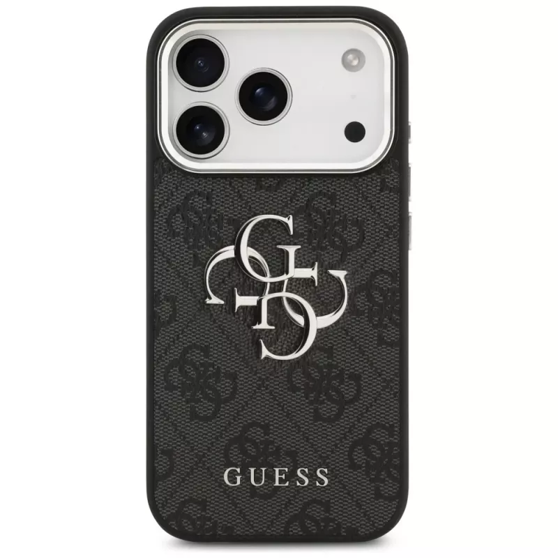 GUESS | Hardcase 4G | Funda trasera | iPhone 17 Pro Max | Apple | Cuero ecológico/PC/Plástico/TPU | Negro