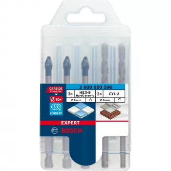 Juego de brocas Bosch EXPERT HEX-9 HardCeramic 5 uds.