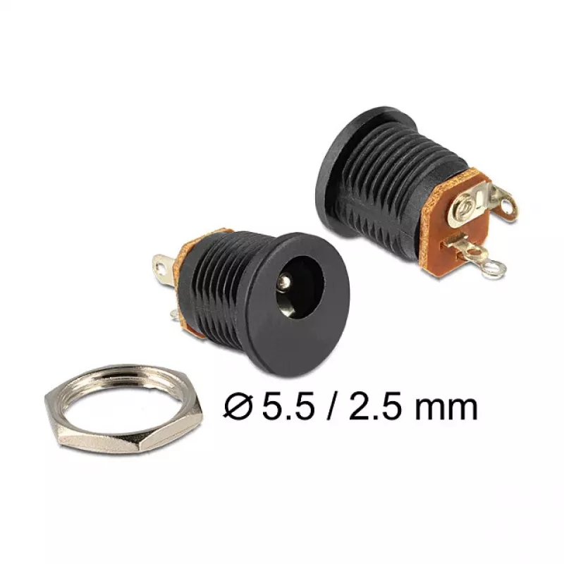 Conector hembra de alimentación DeLOCK 65690 negro