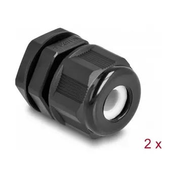 Prensaestopas EX DeLOCK M16 negro 2 uds. poliamida