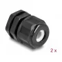 Prensaestopas EX DeLOCK M16 negro 2 uds. poliamida