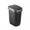 Rotho Twist cubo de basura giratorio 25 l, plateado