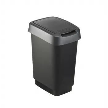 rotho Twist 25 L recipiente de almacenamiento rectangular de polipropileno – 25 L, 476×333×252 mm, negro