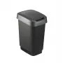 Rotho Twist cubo de basura giratorio 25 l, plateado