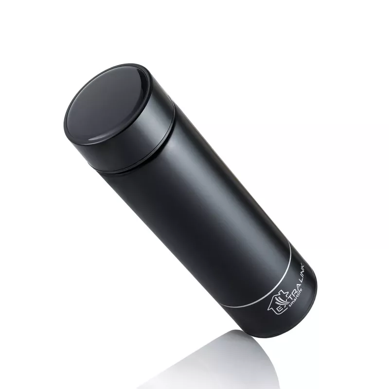 Extralink Smart Travel Mug negro, vaso térmico con indicador LED