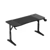 Escritorio gaming huzaro Hero 3.6 — rectangular 1400×600 mm, altura ajustable 560–790 mm, negro, patas en H, tablero de 15 mm