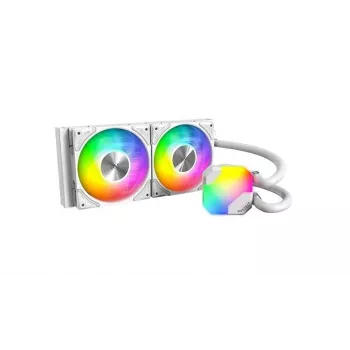 Refrigeración líquida AIO Montech Hyper Flow ARGB 240 mm blanco — radiador de 240 mm, iluminación ARGB, acabado blanco