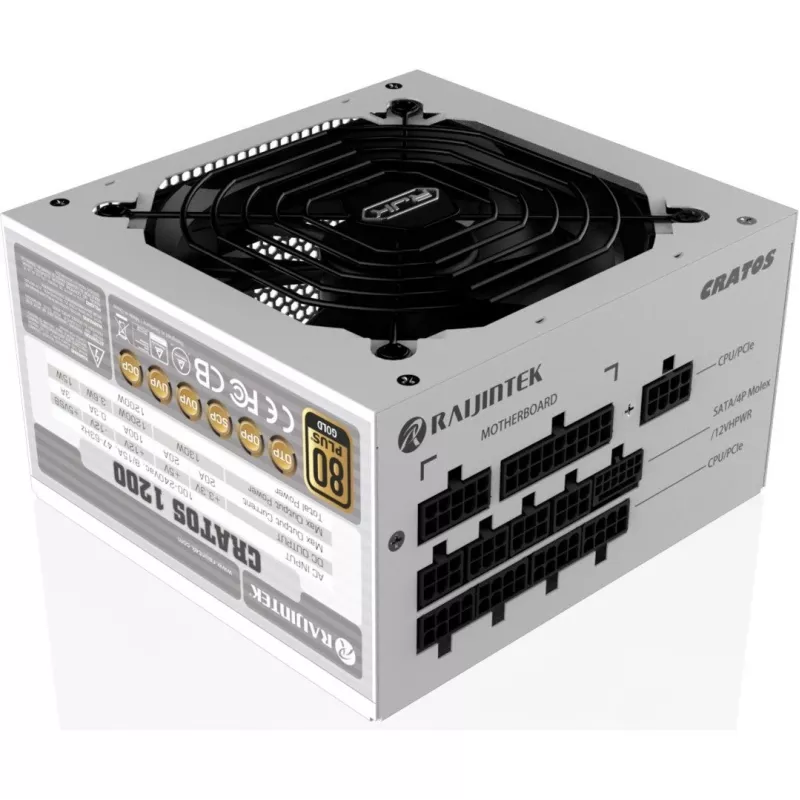 CRATOS 1000 blanco, fuente de alimentación para PC blanca, gestión de cables, 1000 vatios