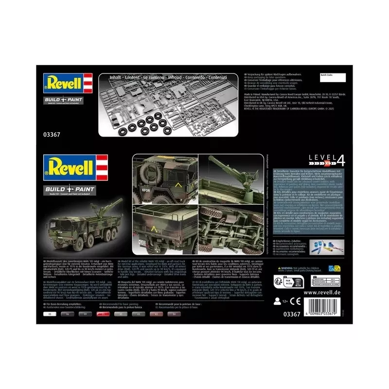 Maqueta de plástico REVELL Man 10T Milgl 8x8 camión escala 1/35