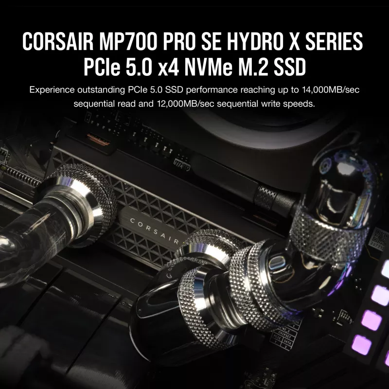SSD Corsair MP700 PRO SE Hydro X 2 TB M.2 PCIe 5.0 14000 MB/s lectura 12000 MB/s escritura