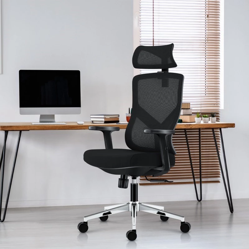 Silla de oficina giratoria mark adler Manager 3.3 negra — diseño ergonómico, base giratoria