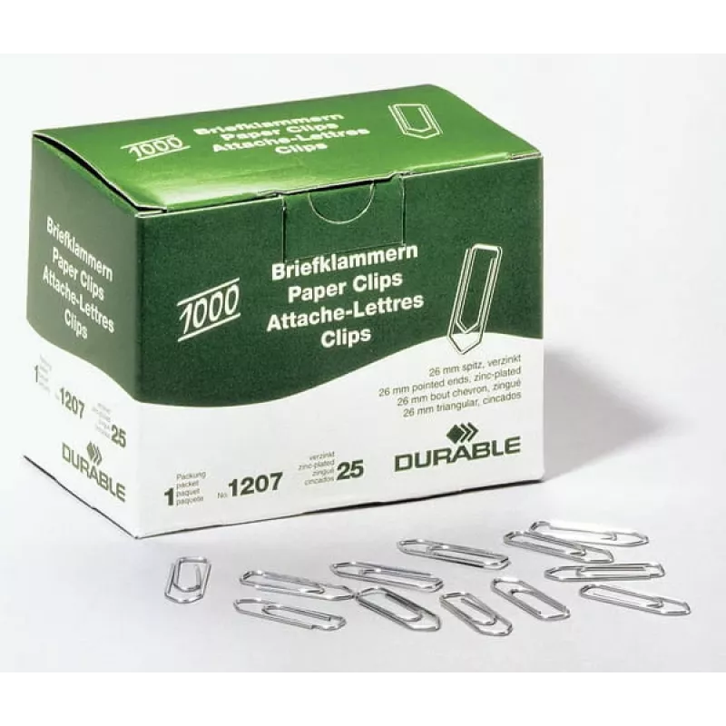 Clips metálicos para oficina Durable 120725 1000 uds.