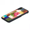 Funda para móvil iKins para iPhone XR — patrón de flores de cerezo, negra