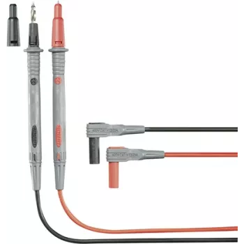Juego de cables de prueba Voltcraft MS-4P — 1,20 m, cables aislados negro/rojo