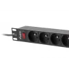 Unidad de distribución de energía LANBERG PDU-09E-0300-BK — 9 tomas tipo E, 16 A, 220–250 V, cable de 3 m, rack 1U, 19