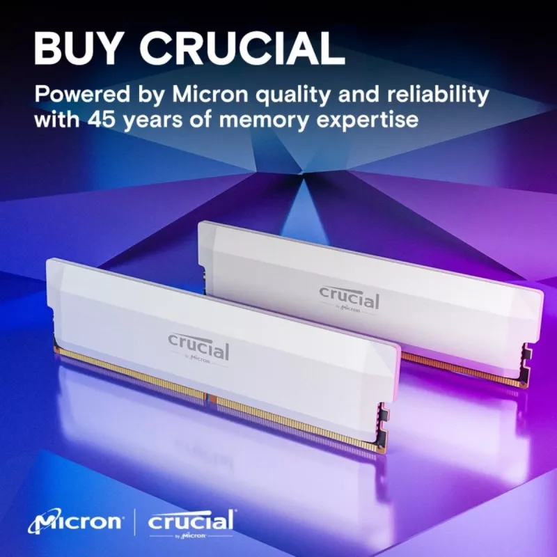 16GB Crucial Pro Overclocking Edition Módulo - DIMM 288-PIN 6400 MHz / PC5-51200 - CL38 - 1.35 V - sin búfer - non-ECC