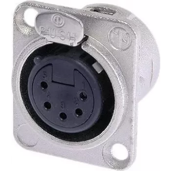 Neutrik NTR-NC5FDL1 - -30 - 80 °C - negro - plateado - UL - UL 94 HB - EC 61076-2-103 - IP 40 - IEC 68-2-20 (NC5FD-L-1)