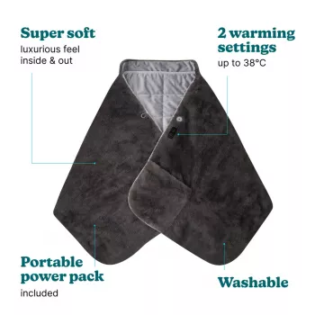 HoMedics Manta térmica inalámbrica HCM-SWL100 — manta térmica portátil recargable para hombros y espalda