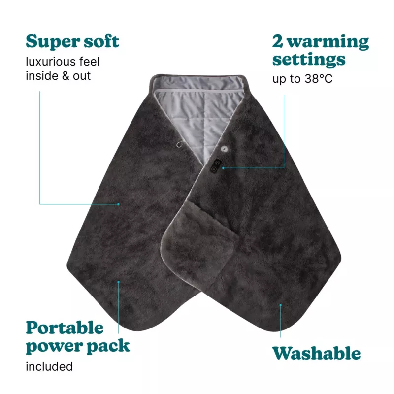 HoMedics Manta térmica inalámbrica HCM-SWL100 — manta térmica portátil recargable para hombros y espalda