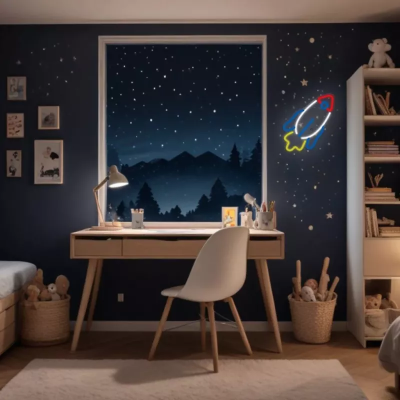 Luz de neón LED MANTA SNL91MT estilo RAKETA – panel de neón LED decorativo, modelo SNL91MT