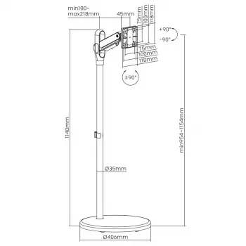 Soporte Maclean MC970B Negro
