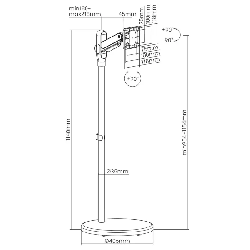 Soporte Maclean MC970B Negro
