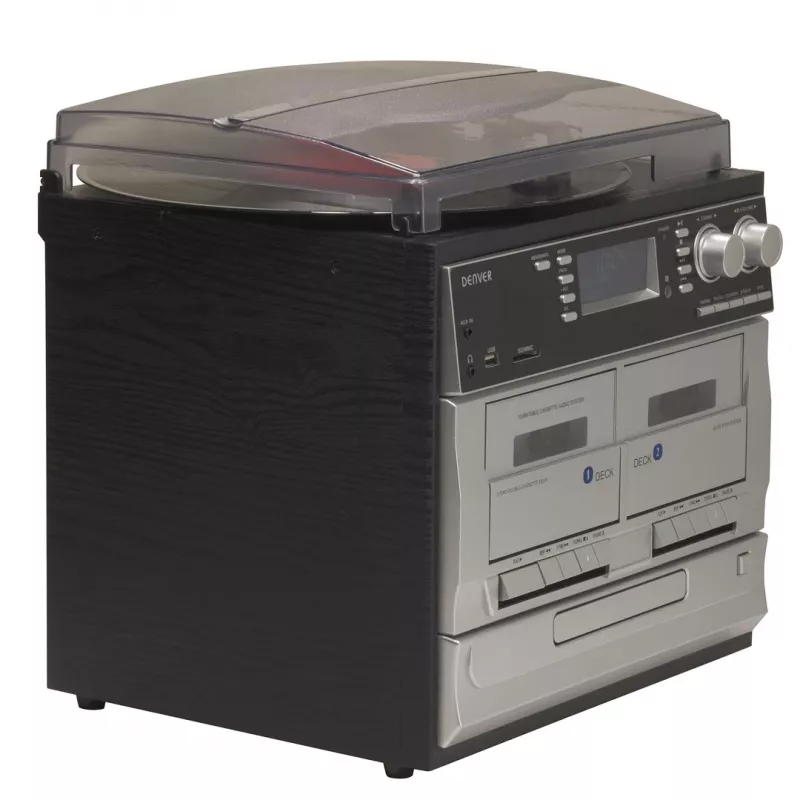 Denver MRD-166 equipo de música DAB+ con tocadiscos, reproductor de CD y casete