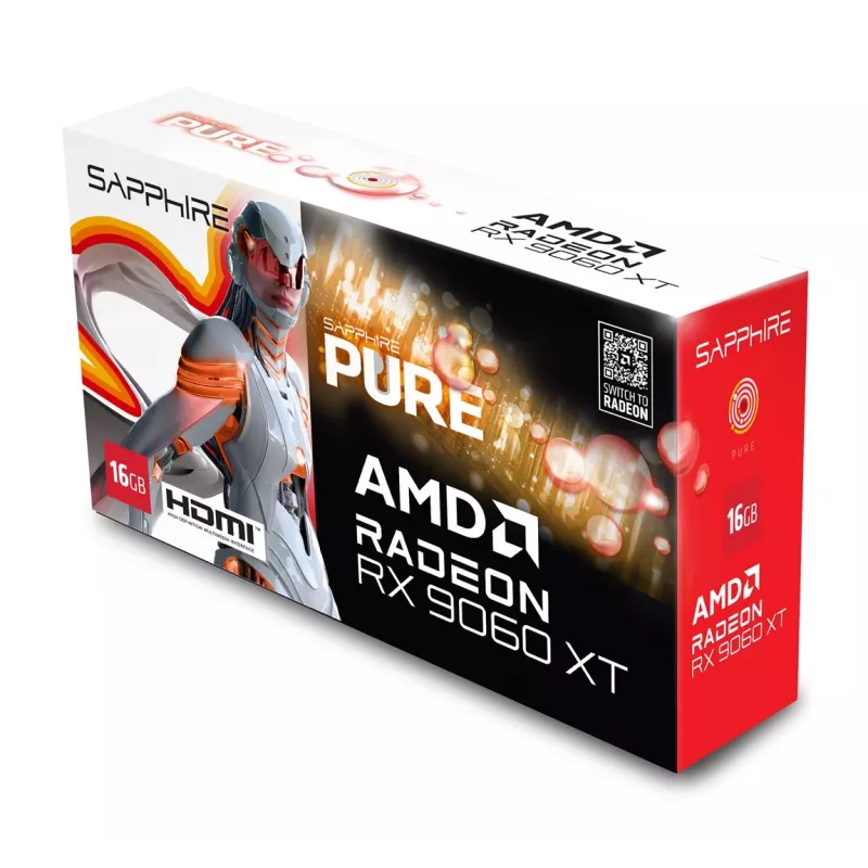 SAPPHIRE PURE Radeon RX 9060 XT Gaming OC 16GB Tarjeta gráfica
