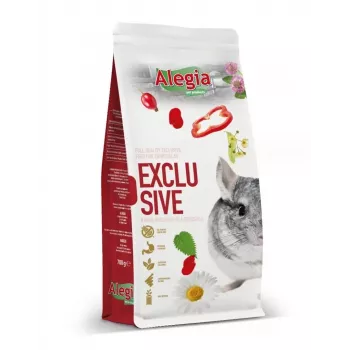 Pienso completo en pellets para chinchillas adultas Alegia 700 g — sabor a verduras, sin cereales, sin soja
