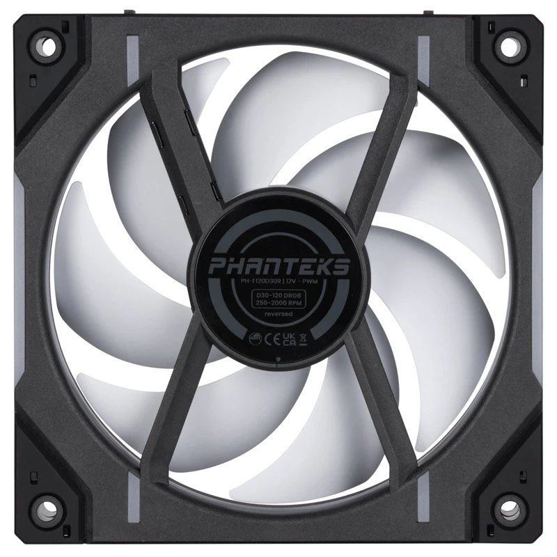 Ventilador Phanteks D30-120 12cm negro 250-2000 rpm rodamiento fluido dinámico