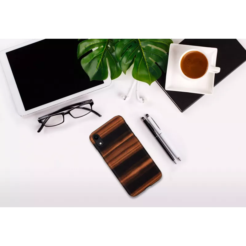 Funda para smartphone man and wood para iPhone XR — negro ébano, carcasa rígida protectora