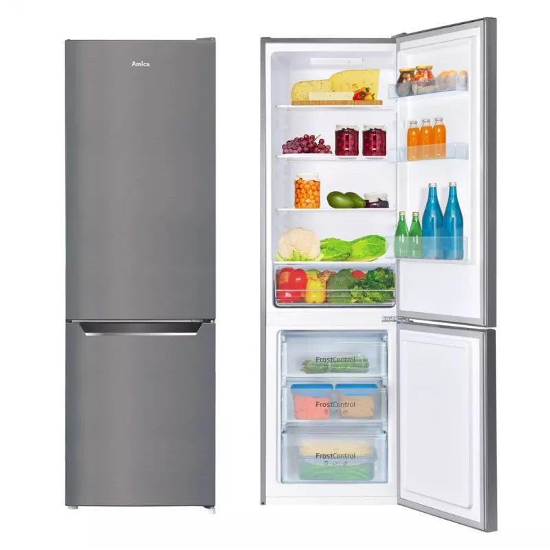 Frigorífico-congelador AMICA FK2525.4UNTX(E) independiente 250L, plata, congelador abajo, R600a